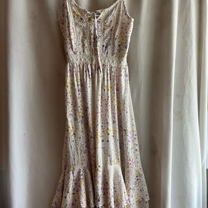 Japna Floral Rayon Maxi Dress Size Small